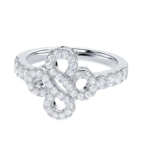 THELANDA Genuine Moissanite or Simulated Diamond Intersecting For Infinity Love Knot Promise Engagement Ring For Women3