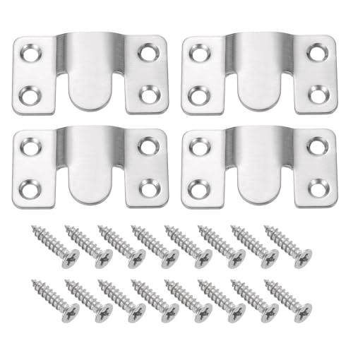 Image of uxcell 2 Pairs Flush Mount Bracket, 54 x 30mm Heavy Duty Picture Hanger Z Clip Bracket Interlocking Photo Frame Hook with Screw for Picture Display Art Gallery Wall Mount, Silver