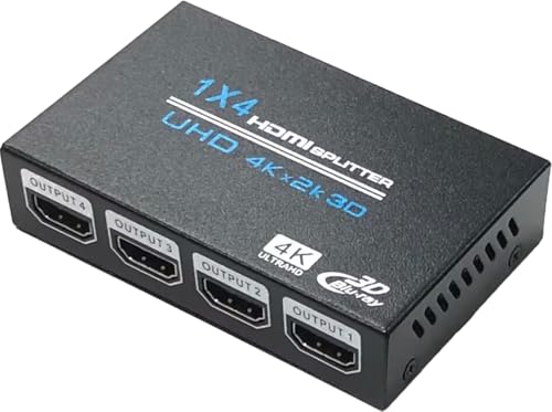 オーディオファン HDMI 分配器 1入力4出力 HDMI スプリッター 1×4 4ポート同時出力 画面複製 3D PS5 Xbox 4K x 2K HDTV DVD STB プロジェクターなど対応 AC電源と接続ケーブル別売です