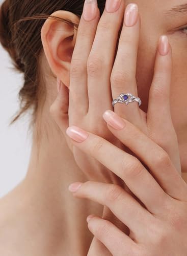 Infinity Heart Rings 925 Sterling Silver Engagement Band Birthstone Jewelry for Women3