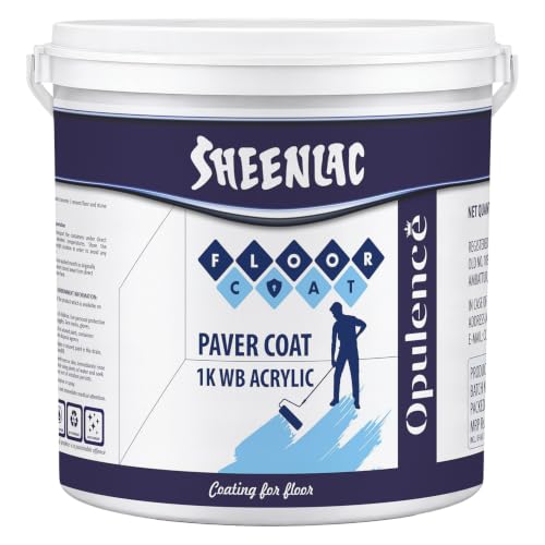 Image of SHEENLAC Floor Paver Coat Paint, Multi-Color Paver Coat Paint Durable, Weather-Resistant Outdoor Concrete & Stone Coating for Patios. (WB ACR GUN METAL)-4L