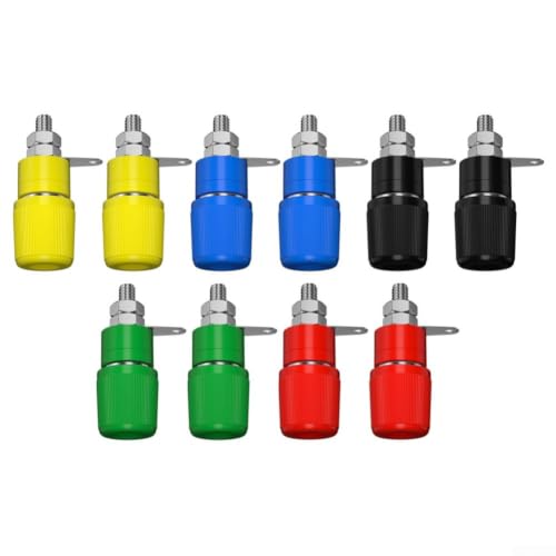 Conector de seguridad de 5 colores para instrumentos de medición de laboratorio, banana con cuerpo aislante, máximo 24 amperios, resistente, conjunto de montaje