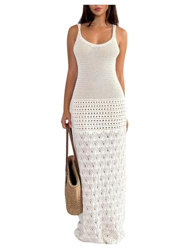 Milumia Women's Hollow Out Crochet Maxi Dress Sexy...