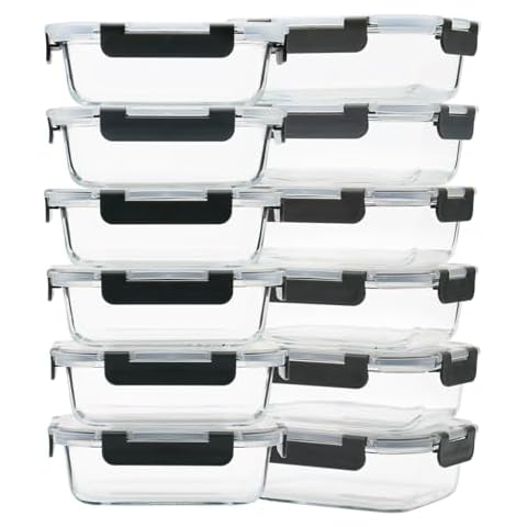 GULFLIN Glass Meal Prep Containers 12-Pack Cover