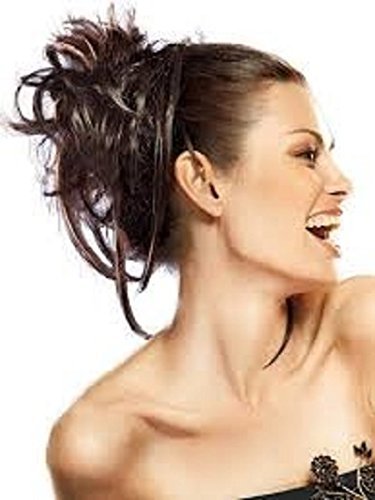 Vanessa Grey Designer Hairpieces SCRUNCHIE HAIR EXTENSION DEEP BROWN FULLER SCRUNCHIE UP DOWN DO SUPER SPIKY T. Synthetic