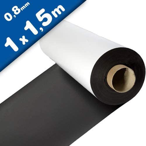 Lámina magnética blanco mate 0,8mm x 1m x 1,5m - crear imanes personalizados, adhiere a todas superficies metálicas