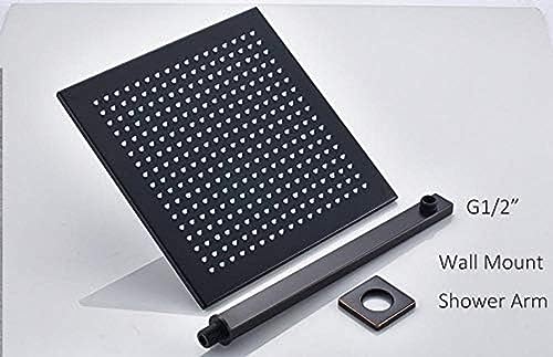 Brass rainfall shower head encastrable noir mat pour douche italienne - 4