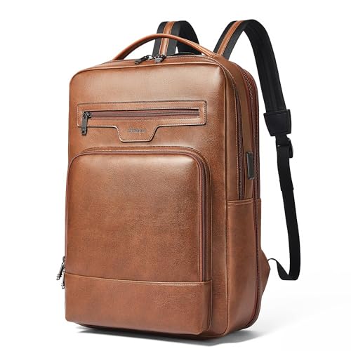 Shrrie Expandable Leather Laptop Backpack