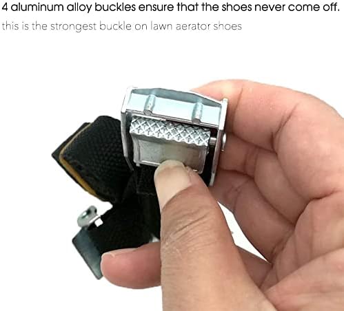 AIQII Lawn Aerator Lawn Aerator Nail Shoes with 4 Adjustable Straps and Metal Scarifier for Lawn Aerator Garden Shoes - Image 5