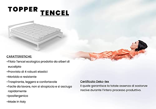 Topper trapuntato con Elastici, TENCEL, Singolo