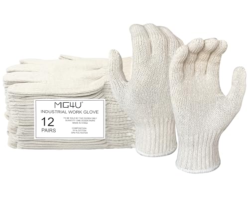 MIG4U 12 Pairs Work Gloves - Cotton String Gloves for...
