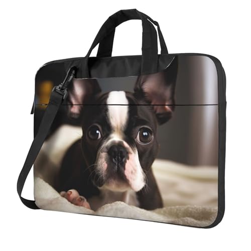 Maletín para portátil con diseño Boston Terrier 14 pulgadas miniatura 1