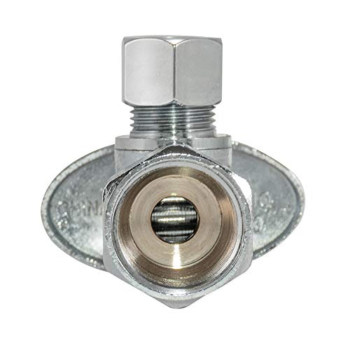 Eastman 1/2 Inch Fip X 3/8 Inch Od Compression Quarter Turn Angle Stop Valve, Brass Plumbing Fitting, Chrome, 10733Lf #TOP6