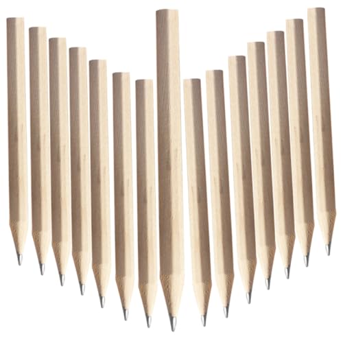 HOUDERCO 50個 短め木製六角筆 用滑らか筆記 学習向け消し付 使いやすい小型筆 絵画 ノート スクラップブック対応