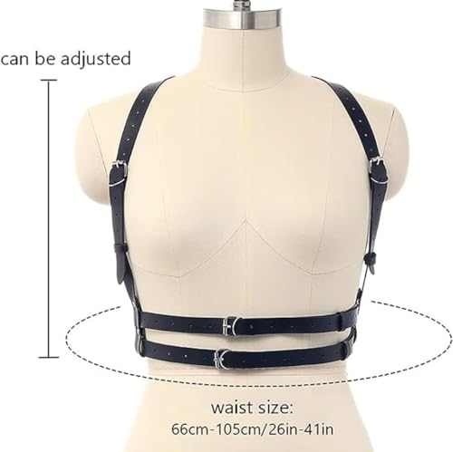 Leather Waist Belt Black Chest Harness Fashion Goth Rave Body Accessory for Women3