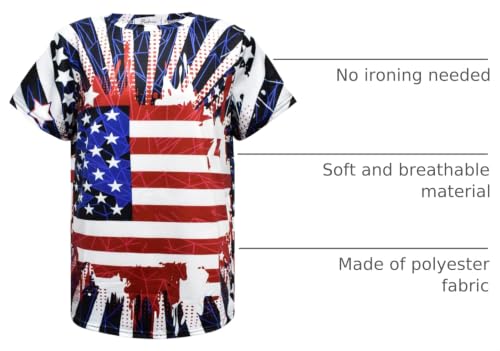 Image of Boys Tie Dye Shirts 3-12 Years Hippies Senior Crewneck Short Sleeve Rainbow Tee for Kids (US, Age, 6 Years, 8 Years, Flag)