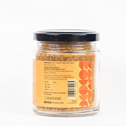 Image of 1600AD Premium Instant freeze Dried Coffee to enlighten every mood of life Pure Coffee + Sparkling Mint Orange Coffee (Pack of 2) 50 grams each