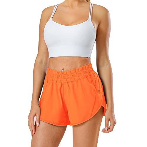 Image of Aurefin Athletic Shorts for Women,Women's Quick Dry Workout Sports Active Running Track Shorts with Elastic and Zip Pockets