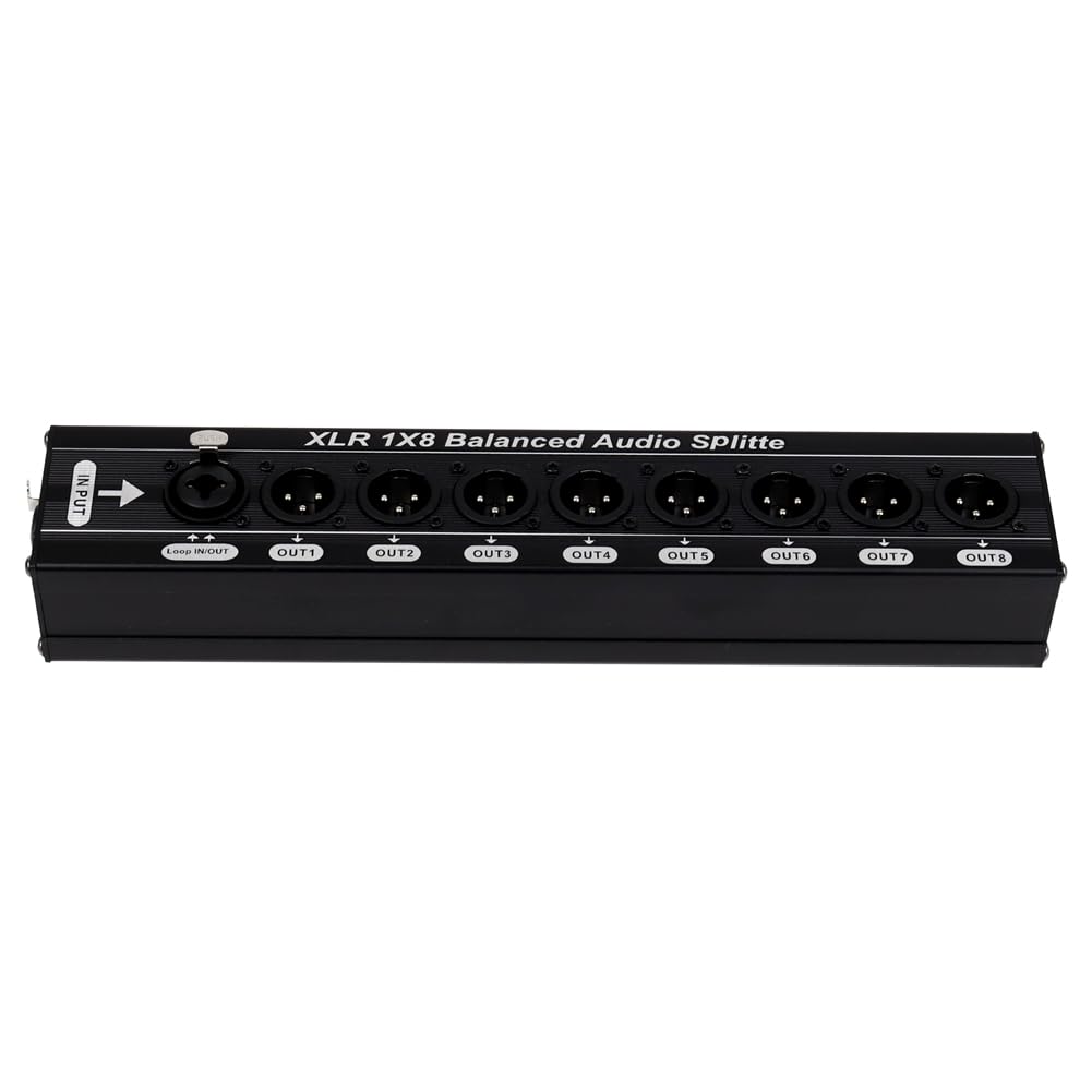 XLR-Splitter 1 Eingang 8 Ausgänge Symmetrisch Loop-Ausgang Pro