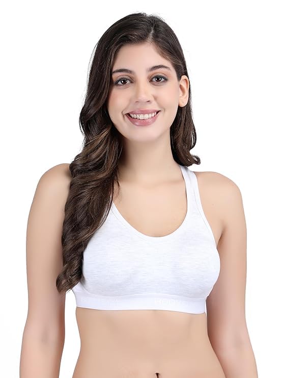 bodysize Women's Side Hook Sports Bra - Racerback, Gym Bra (Detachable Pads)-picture-37
