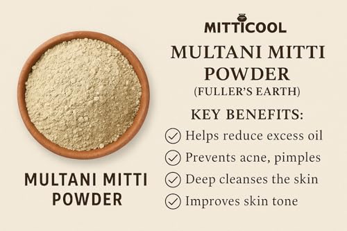Image of Mitticool Multani Mitti and Fuller's Earth Powder, Natural Clay Face Pack, 20g