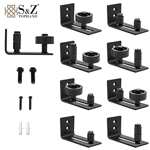Image of S&Z TOPHAND Wall Mount Heavy Duty Sliding Barn Door Floor Guide,8 Assemble Setup Options,Flush Design Bottom Flat Floor, Silent, Durable (2)