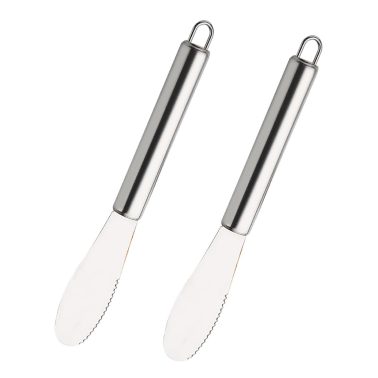Unomor 2pcs Butter Knife Cheese Spatula Set Stainless Steel Versatile for Butter Spreading Cake Icing and Cheese Constructi