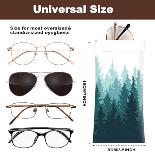 Image of Anikathy 2Pcs Sunglass Eyeglass Glasses Case Soft PU Leather with Cleaning Cloth Portable Glasses Pouch Bag for Men Women