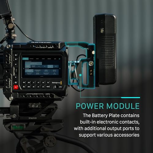 Image of Tilta Battery Plate Compatible with Blackmagic Pyxis 6K / 12K - Gold Mount | High Capacity Power Output (2 Pin Lemo, P-Tap, USB-C) | External Power Input | Security Attachment | ES-T21-BP-AB