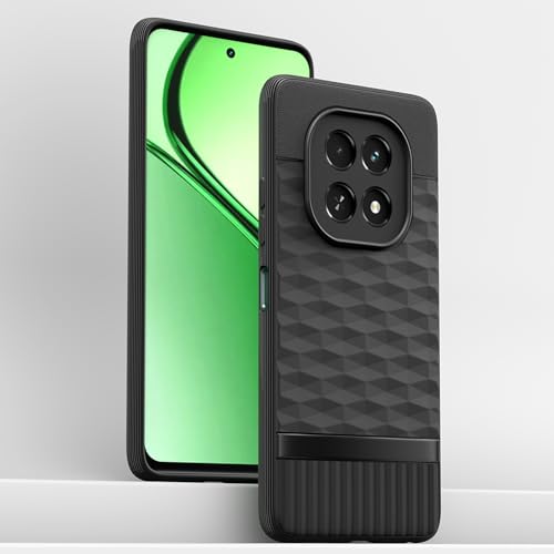 Image of Pikkme Back Cover for Realme C63 5G Camera Protection 3D Hexa Cube Design Silicone Protective Bumper Case (Black)
