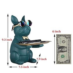 Modern Decor Resin Bulldog Tray Statue Tray Storage Key Holder Candy Jewelry Earrings Tray Suitable for Home Decor Modern Art Dining Table Decor Office Small Object Tray (Green) Modern Decor Resin Bulldog Tray Statue Tray Storage Key Holder Candy Jewelry Earrings Tray Suitable for Home Decor Modern Art Dining Table Decor Office Small Object Tray Green