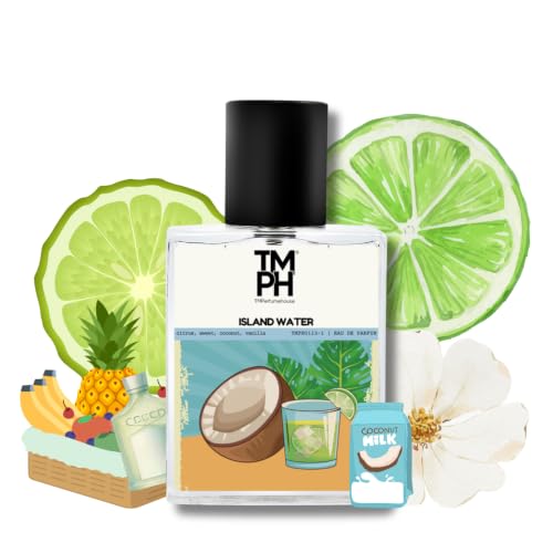 Image of TMPerfumehouse Island Water EDP for Men & Women | Fresh, Tropical & Long Lasting Perfume Spray | Citrus, Sweet & Coconut Fragrance | Luxury Gift for Him & Her | TMPH | 50ml