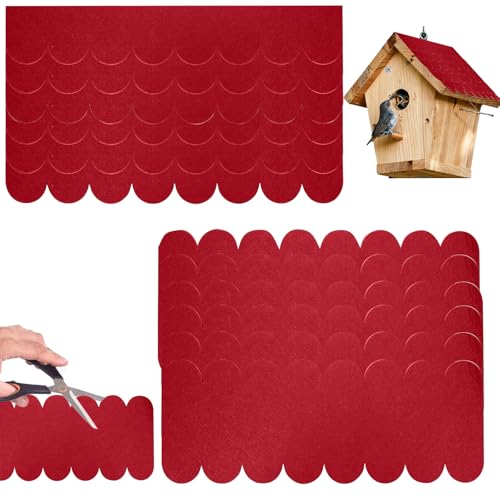 XoeLLe 20 Piezas de Tejaspanel Sandwich Tejado para Techos de Casitas de Pájaros, Nest Membrana Impermeable y Resistente Al Desgarro para Techos de Casetas de Perros y Buzones (rojo)
