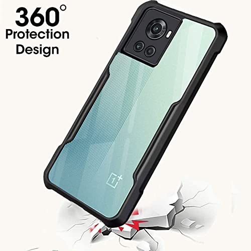 Image of WOW IMAGINE Shock Proof Clear Back Case Mobile Cover for 1+ OnePlus 10R 5G | 10R Prime 5G (Hard | Hybrid PC + TPU | Full Armour Device & Camera Protection | Black)