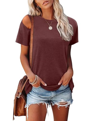 KISSMODA Summer Short Sleeve T Shirt Loose Fit Casual Dressy Women Top 2025 Trendy Ladies Fashion Blouses(S-3XL)