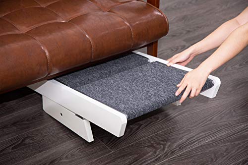 PAWLAND 2-in-1 Portable Folding Pet Stairs for Dogs, Cats, high beds, Wood Pet Safety Beside Dog Ramp,Dog Steps, Easy Climb Pet Step Stool (White)