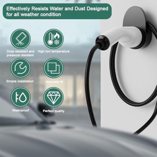 Image of STHIRA Charging Plug Wall Holder for Electric Vehicle Charging Gun Wall Holder Cable Organizer, Universal Fit, Screwfix PC Wall Bracket