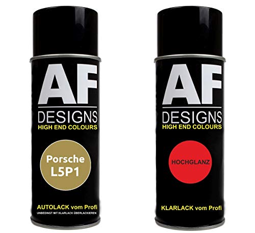 Alex Flittner Designs Spraydose für Porsche L5P1 Limegold Metallic Basislack KlarlackSprühdose 400ml