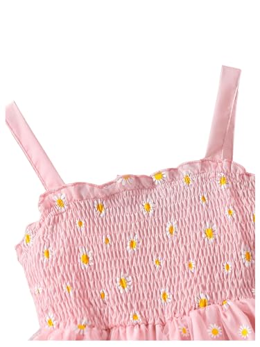 SweatyRocks Girl's Floral Print Dress Spaghetti Strap High Waist Ruffle Trim A Line Dresses3