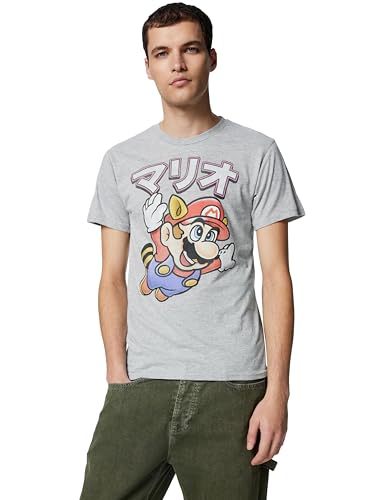 Nintendo Mario Away - Camiseta para Hombre - Gris - Large
