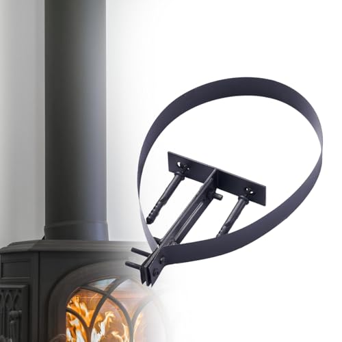Support de tuyau de cheminée 20 cm noir évite l'affaissement du conduit de poêle