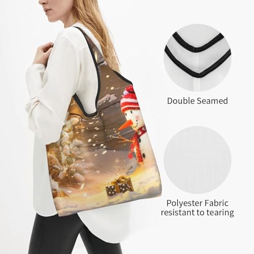 Sac à provisions pliable et réutilisable imprimé Noël pour cadeaux - 2
