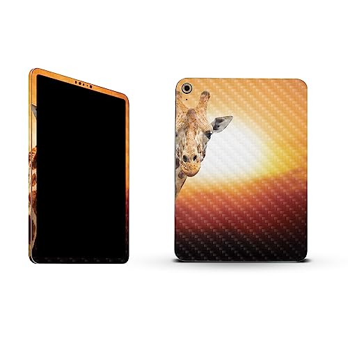 Image of MightySkins Carbon Fiber Skin Compatible with Apple iPad 10.9 inch 10th Gen (2022) Full Wrap Kit - Sunset Giraffe | Protective Durable Textured Carbon Fiber Finish | Easy to Apply | Made in The USA