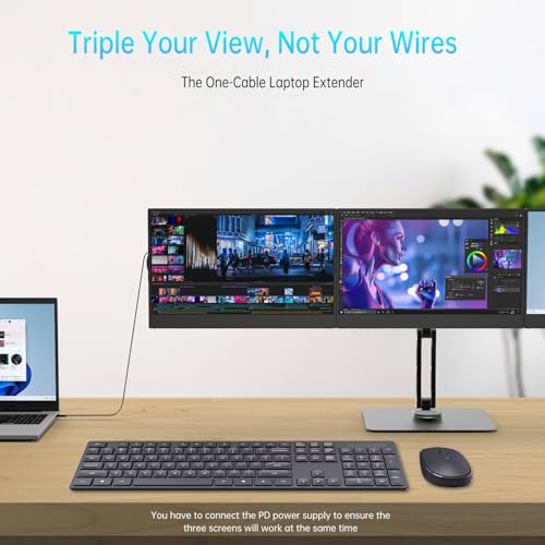 Image of DEPGI 14 inch Triple Laptop Screen Extender, Freestanding Laptop Screen Extender, 3x14 FHD IPS Extended Monitor Versatile Dual & Triple Screen Modes for All 13-17 inch Laptops (Mac /Windows /M1-M5 Compatible)