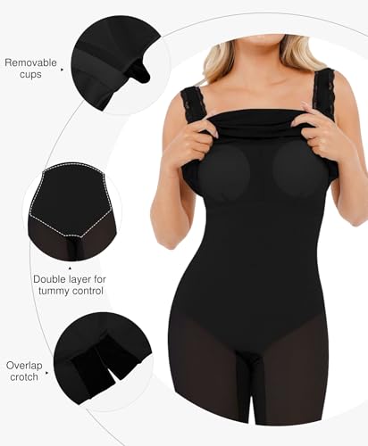 Popilush Shapewear Tank Dress Summer Maxi Dress Built-in Bra Square Neck Lace Trim Going Out Vacation Dresses for Women2