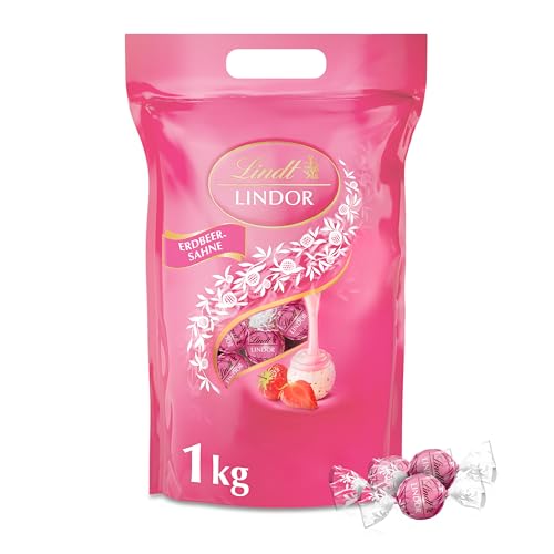 Lindt LINDOR Schokoladen Kugeln Erdbeer-Sahne | 1 kg