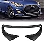 Q1-Tech Front Bumper Lip fit for compatible with 2012-2017 Hyundai Veloster, Front Bumper Lip Spoiler Air Chin Body Kit Splitter Unpainted Matt Black ABS, 2013 2014 2015 2016 (STP-Style)