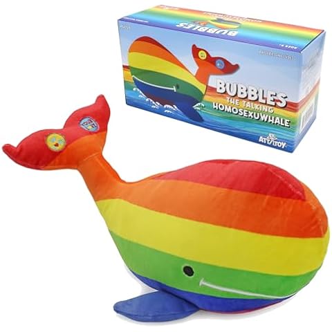 Attatoy Bubbles The Homosexuwhale Talking Plush; Stuffed Whale Interactive Gay Pride Toy Cover