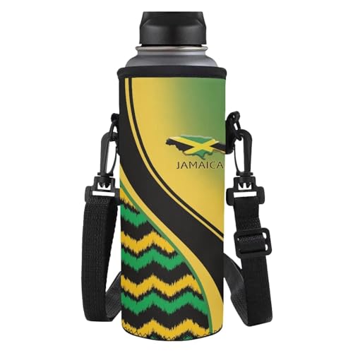 Borsa termica per bottiglia dacqua con tracolla Bandiera della Giamaica. L Organizer per borse neoprene
