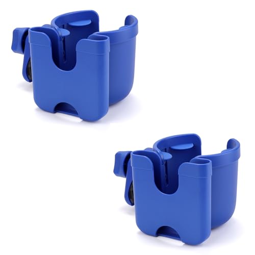 Image of Accmor Stroller Cup Holder with Phone Holder, Bike Cup Holder, Universal Cup Holder for Uppababy Nuna Doona Strollers, 2-in-1 Cup Holder for Walker, Wheelchair, Scooter